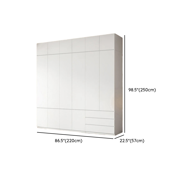 White Contemporary Alloy Cabinet Armoire with 3/6/9 Drawers, Flexible Shelf, and Hanging Rod - image 31