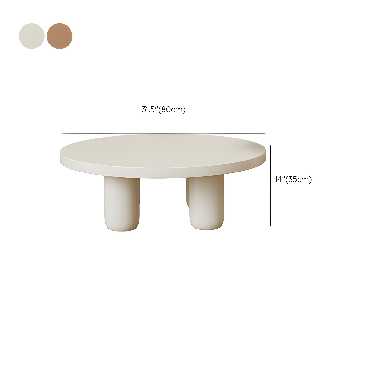 Coffee Cocktail Table 4 Legs Round Wooden Scandinavian Brown - image 17