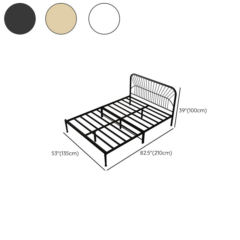 Modern Style Metal Frame Storage Panel Bed with Rectangular Headboard Shape - image 20