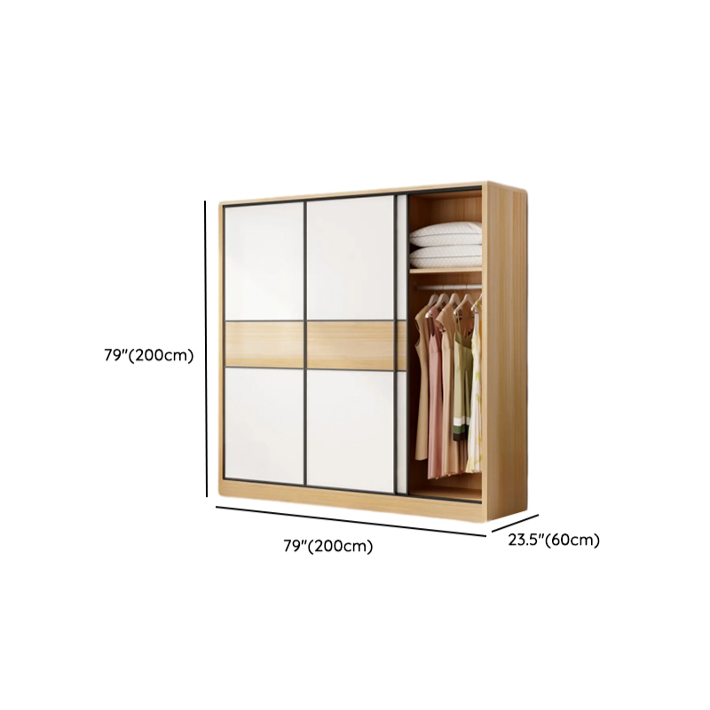 Natural Finish Modish Laminate Wardrobe Closet with 3-Drawer/4-Drawer, Interior Shelves, and Clothing Rod - image 11