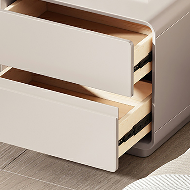 Modern Solid Wood Frame Nightstand with Silent Slide Drawers for Bedroom - image 11