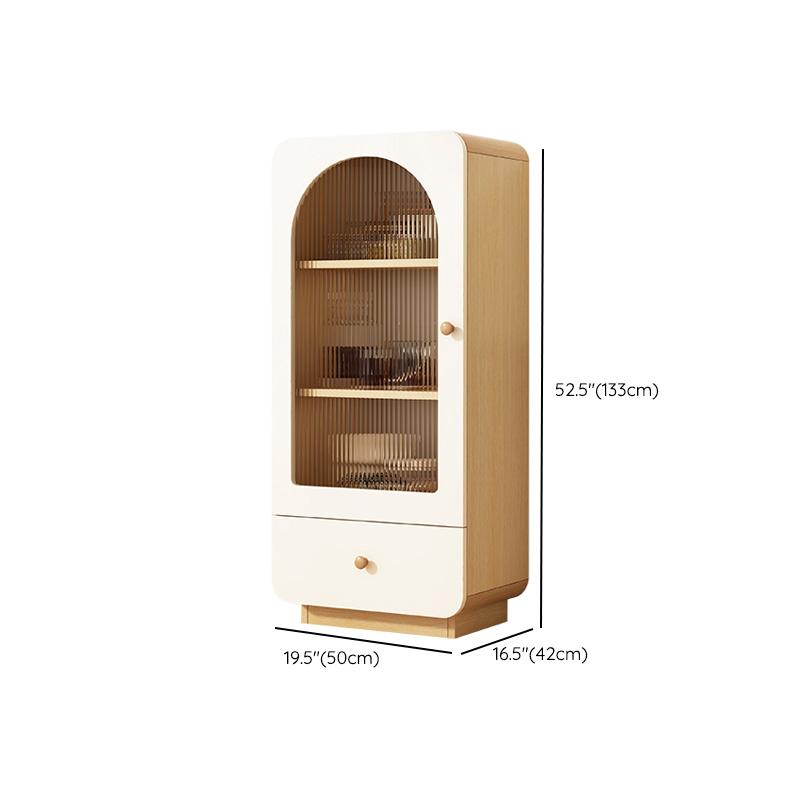 Modern White Lumber Narrow Sideboard with Single Drawer, 4 Shelves/Three Internal Shelves/Two Internal Shelves, Glass-panel Door - image 22