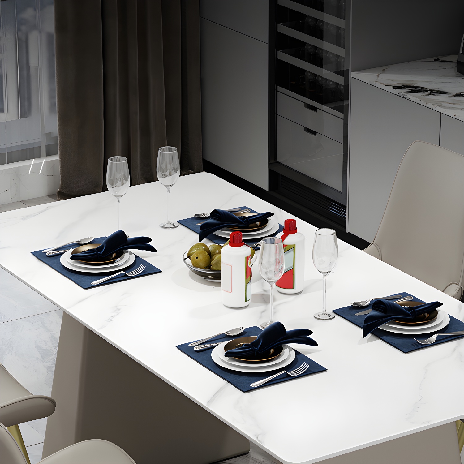 Modern Style Dining Set 1/5/7 Pieces Rectangle Stone Dining Table for Dining Room Kitchen - image 6