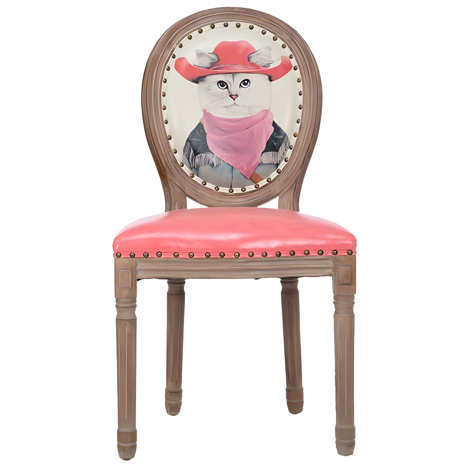 Solid Wood Country Style Dining Room Chair Matte Finish King Louis Back Side Chair - image 8