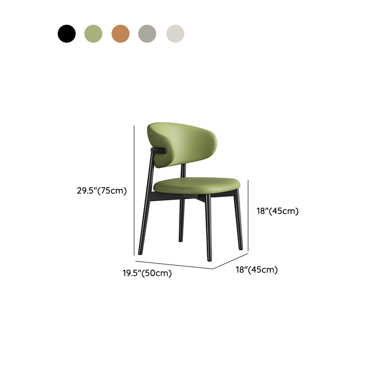 Simplistic Dinette Upholstered Armless Chair with Steel Legs, Low Back, and Foot Pads - image 12