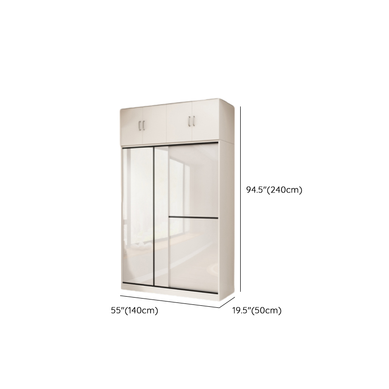Chalk Modern Timber Self-supporting Wardrobe with Soft Close Door and Clothing Rod, Slipping Mechanism - image 20