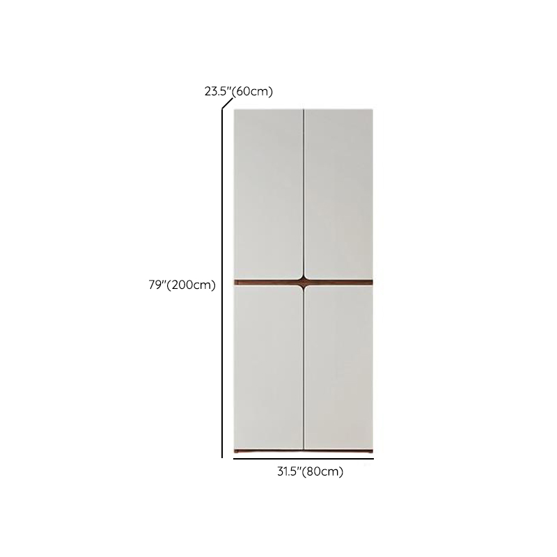 White Minimalist Manufactured Wood Wardrobe Closet with Soft Close Drawer, Soft Close Door, Interior Shelves, and Clothing Rod - image 10