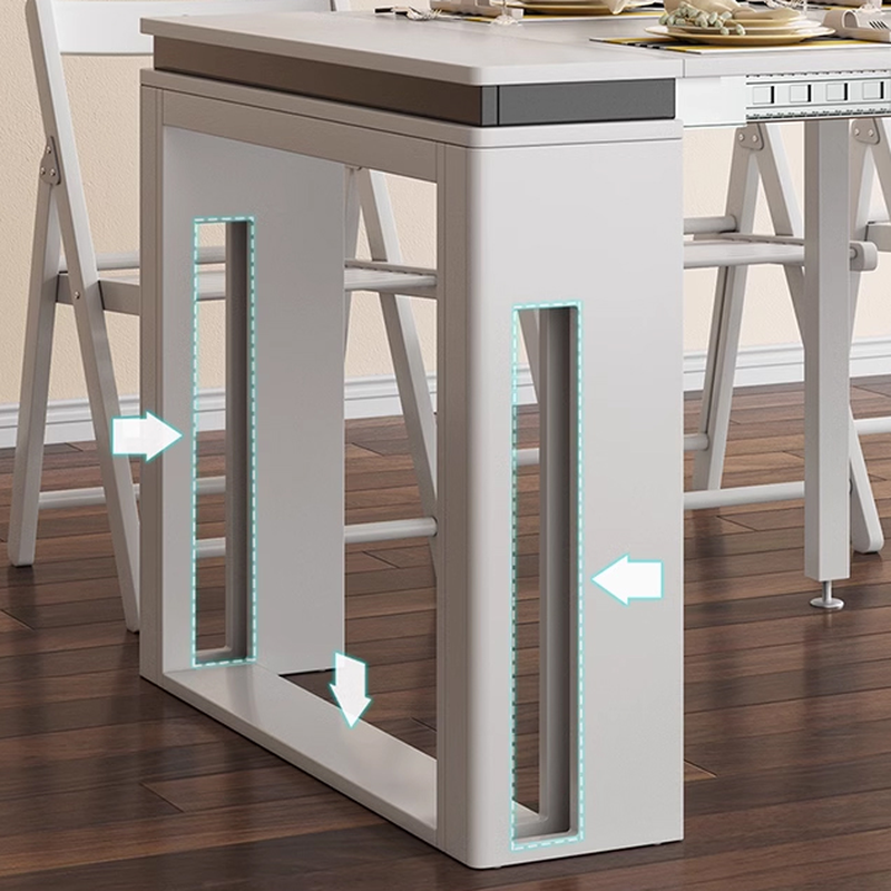 Trendy Rectangular Dining Table Set with Four Legs, Versatile 9-piece/7 Pieces/5 Piece Set, Chalk/Tan/Unfinished Colors - image 9