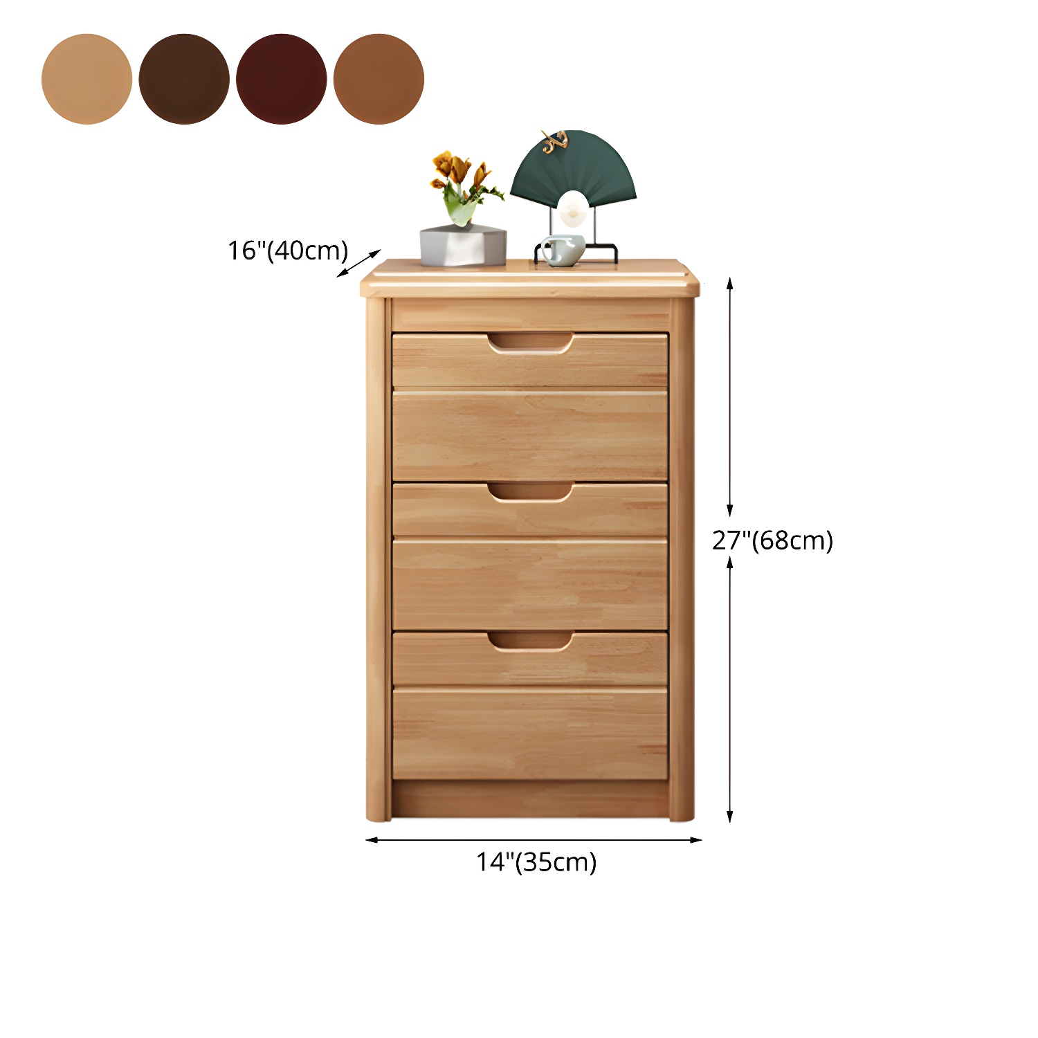 Bedroom Dresser Vertical Solid Wood Storage Chest with 3 / 4 / 5 Drawers - image 15