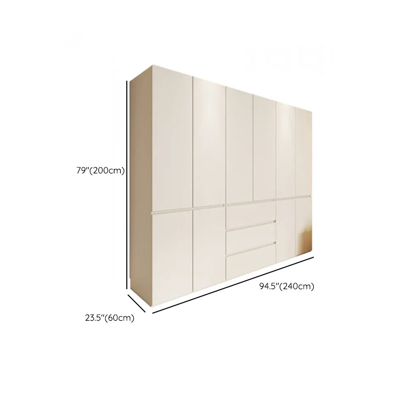 Beige Manufactured Wood Independent Wardrobe Closet with Soft Close Drawer, Soft Close Door, Interior Shelves, and Articulated Mechanism - image 15