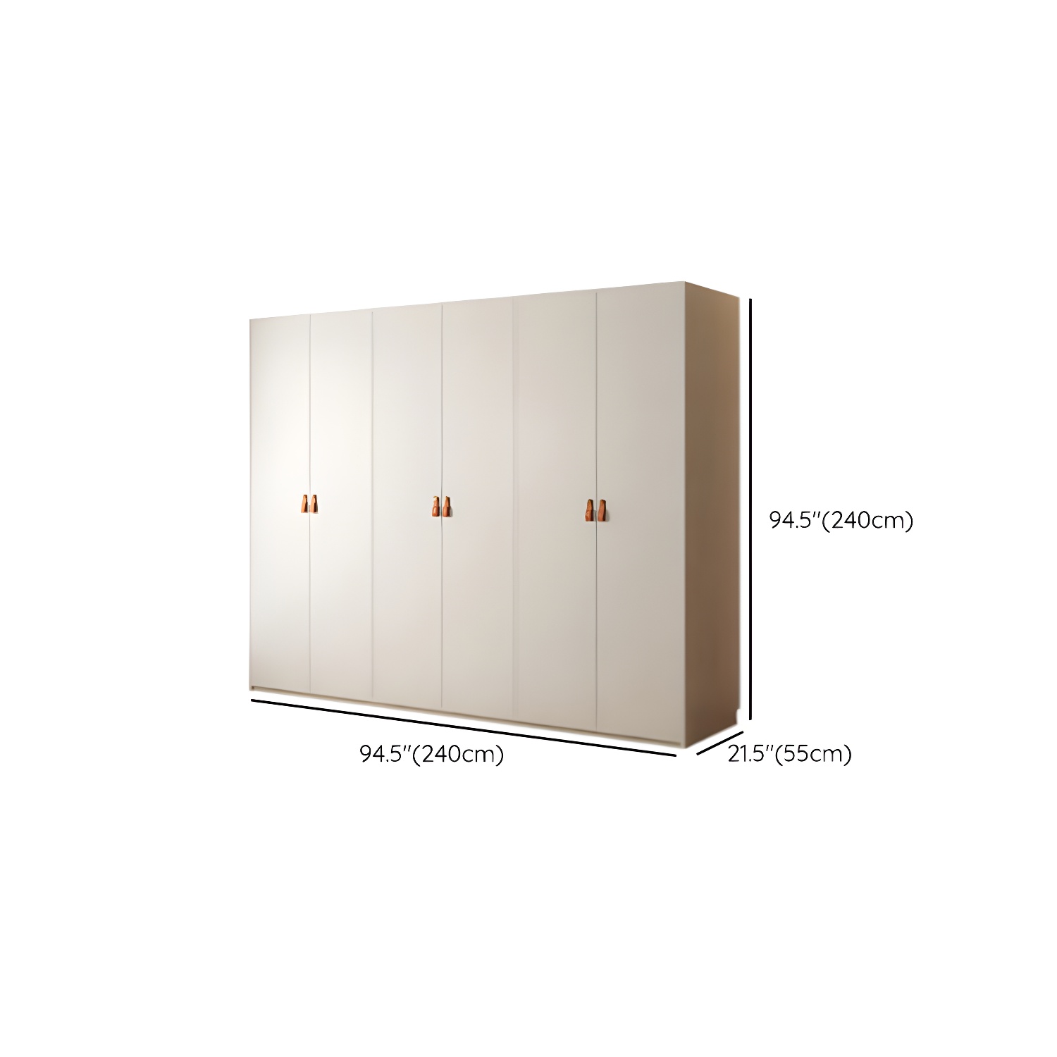 Modern White Wardrobe Cabinet Engineered Wood Wardrobe with Garment Rod - image 19
