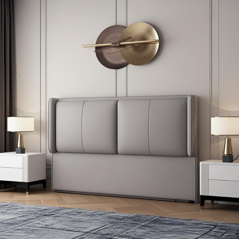 Simplistic Style Wingback Headboard in Pine Wood with No Distressing, Rectangular Shape for King/Queen/Full Bed, Featuring Sponge Upholstery and Standard Height - image 4
