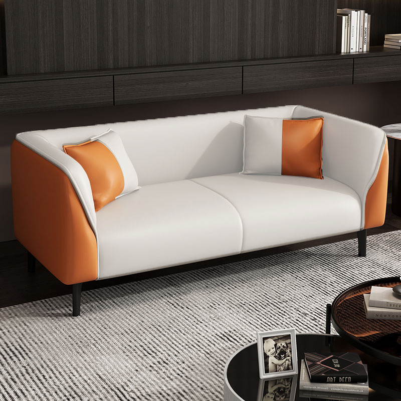 Contemporary Faux Leather Tuxedo Sofa with Water Resistant Design and Foam Seat Cushions - image 9