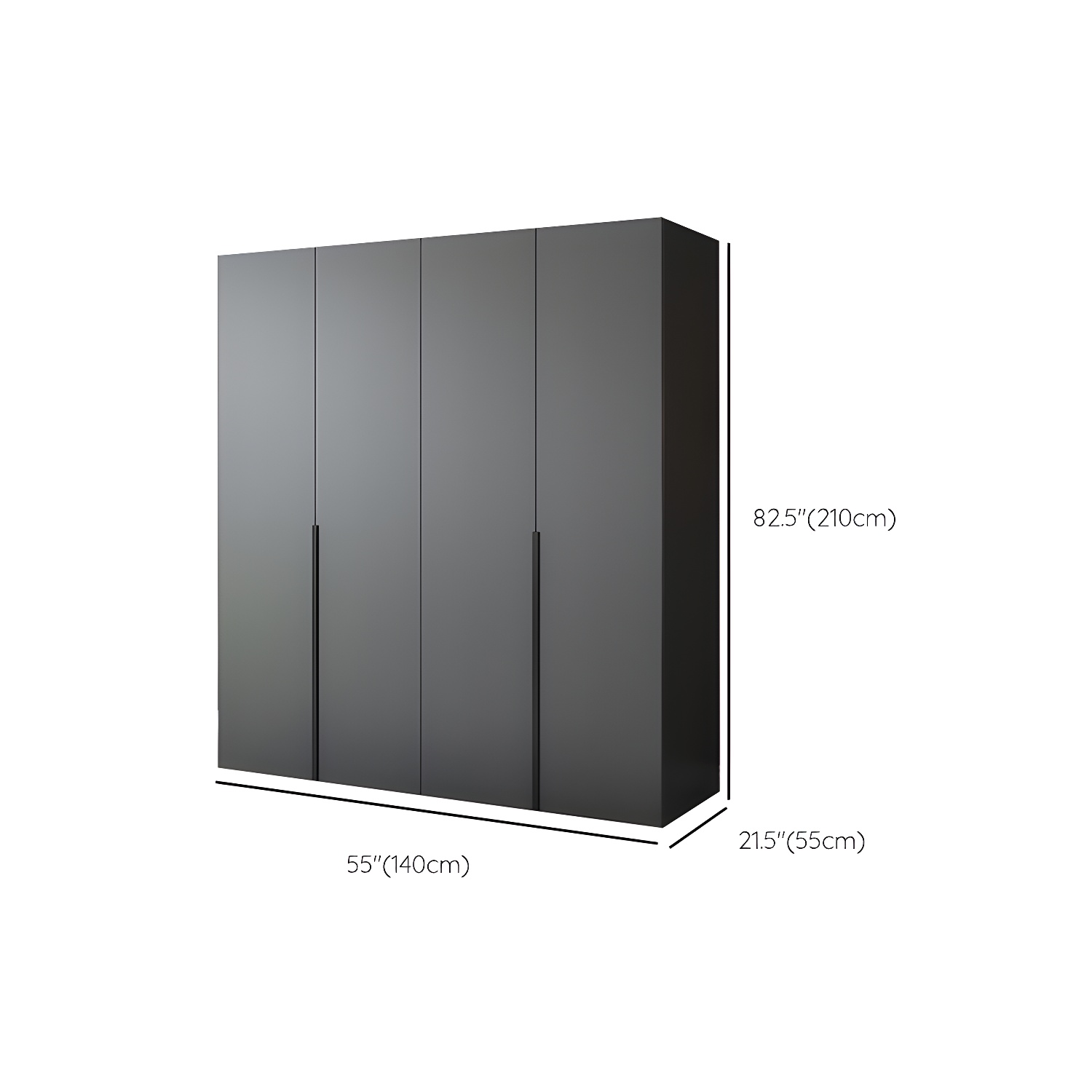 Modern Black Wardrobe Armoire with Garment Rod Wood Wardrobe Closet - image 13