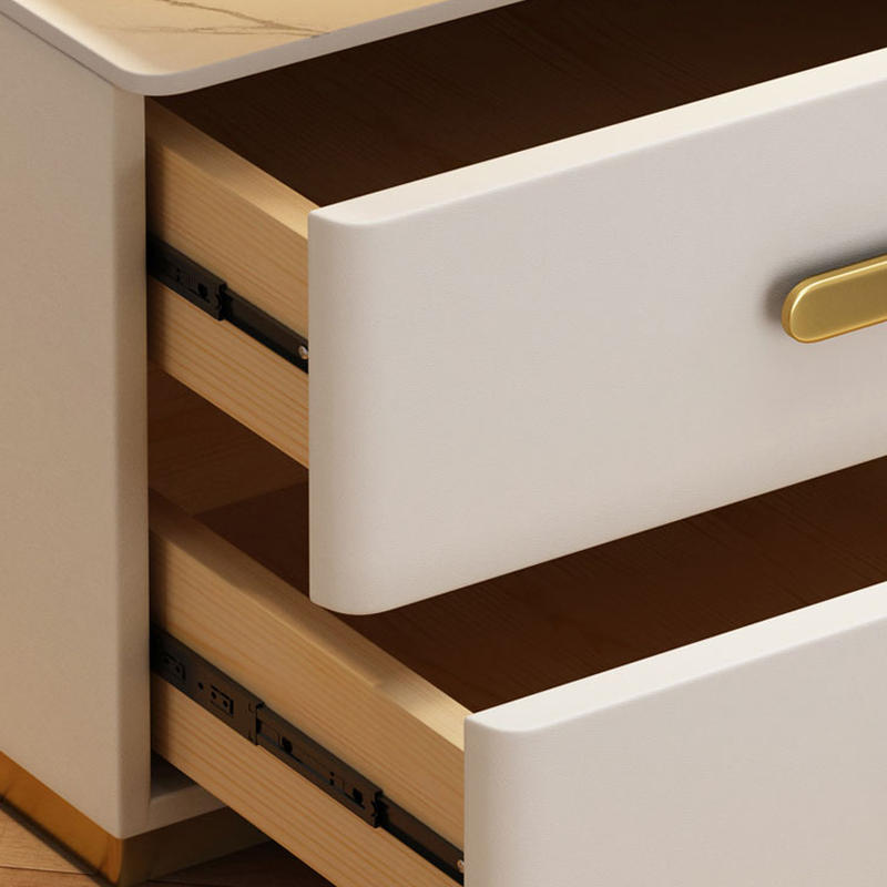 Postmodern Bedside Cabinet Nightstand with 2 Shelves and Sintered Stone Countertop - image 11