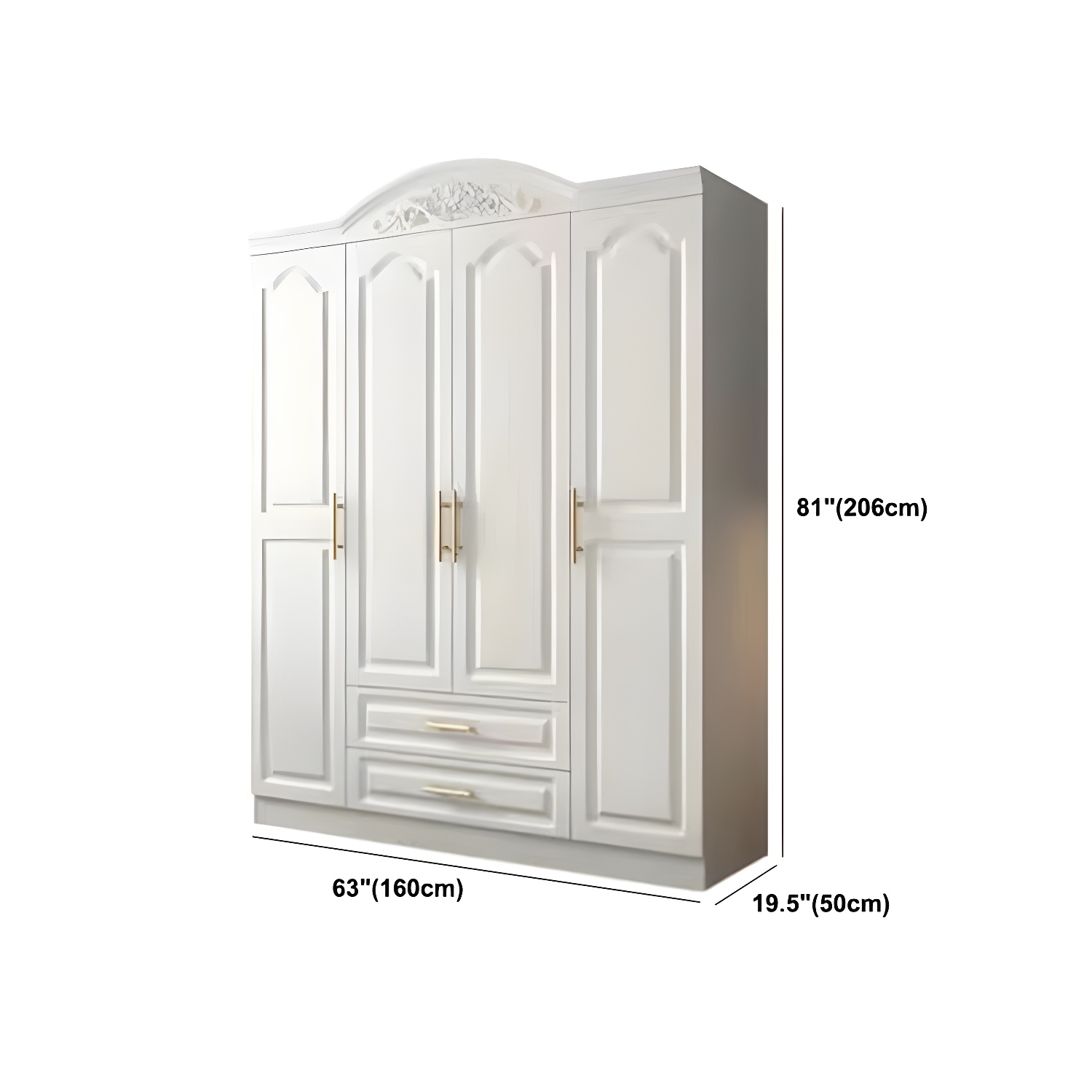 French Country Wardrobe White Wooden Wardrobe Closet for Bedroom - image 15