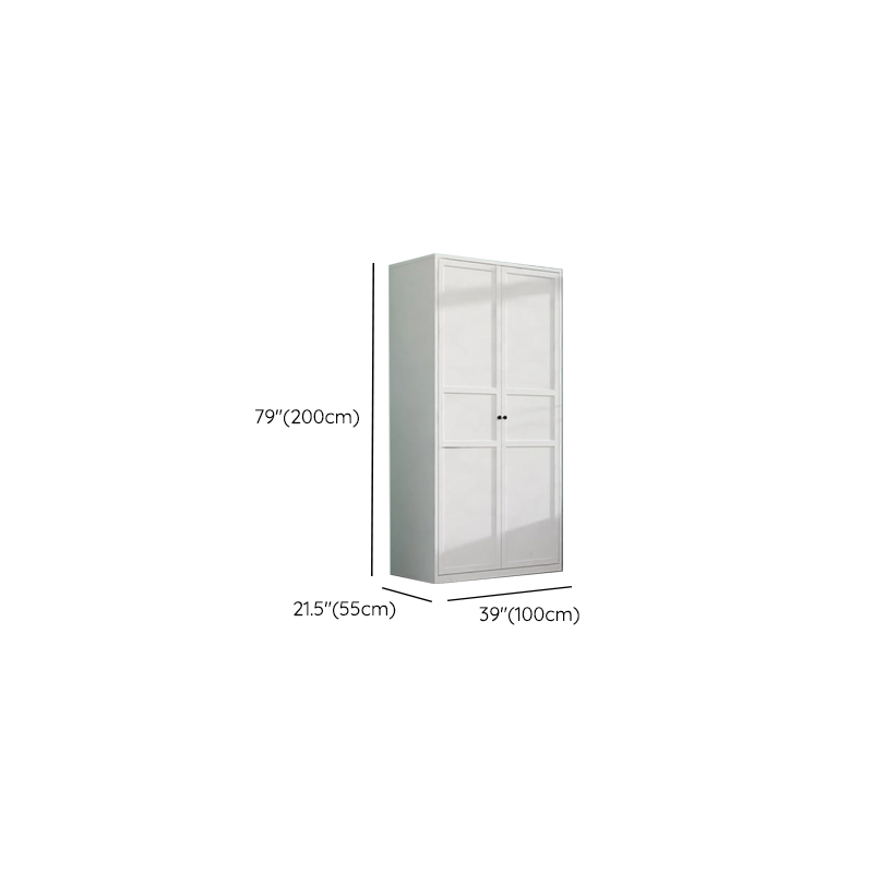 White Minimalist Steel Independent Wardrobe Closet with Interior Shelves and Clothing Rod - image 13