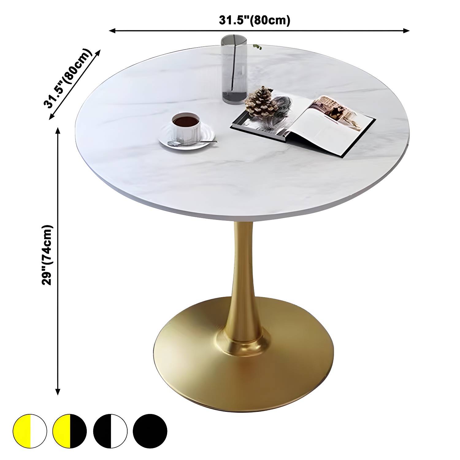 Contemporary Round Dining Table Sintered Stone Dining Table for Dining Room - image 11
