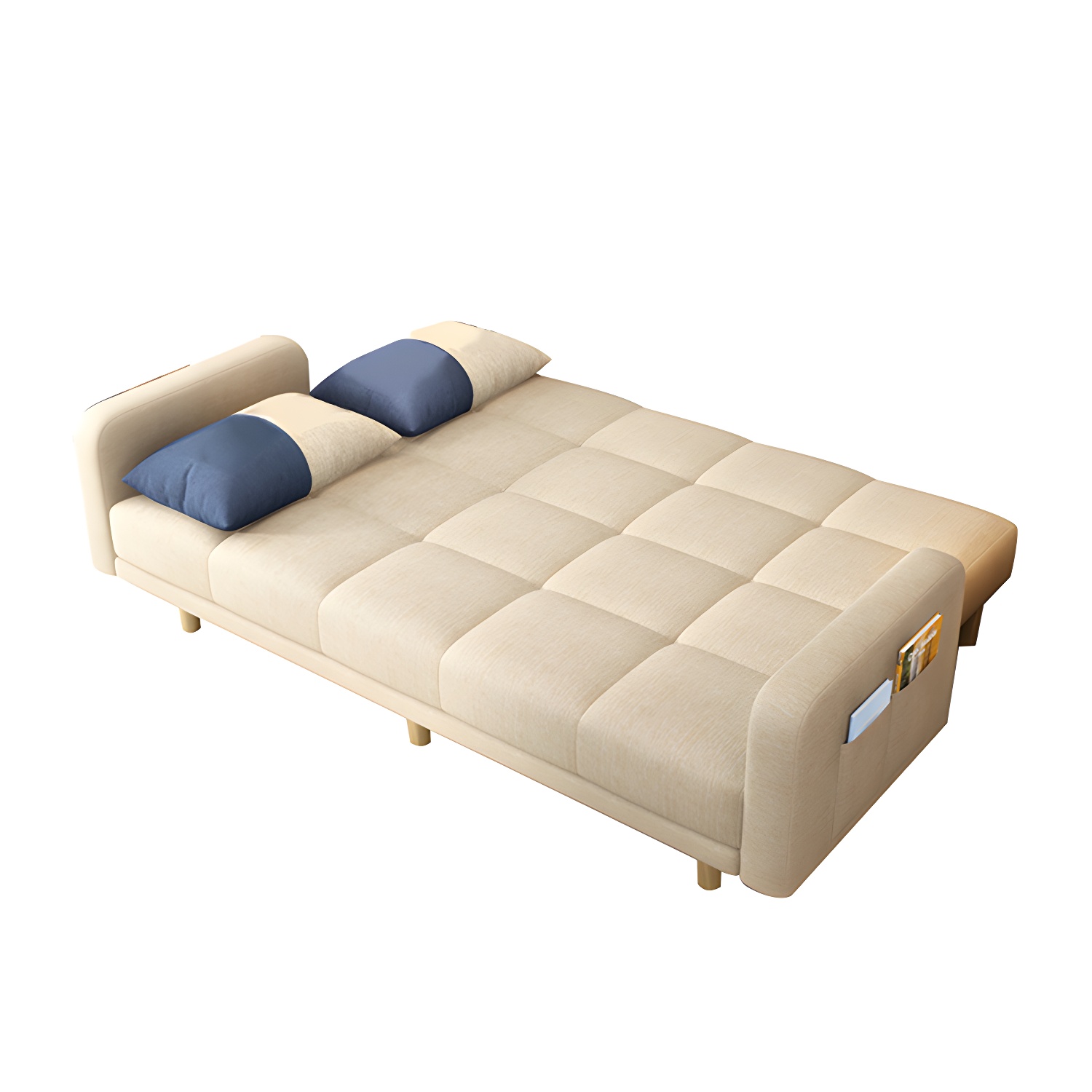 Modern Linen Tufted Sofa Bed 31"H Convertible Sofa with Square Arm - image 9
