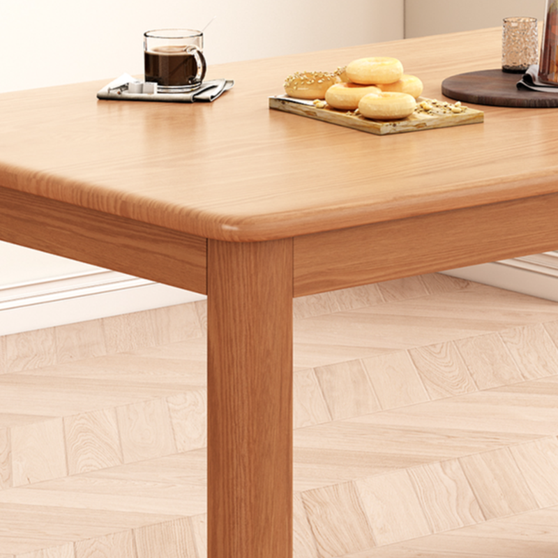 Minimalist Rectangular Dining Table Set with 4 Legs and Natural Wood Top, Featuring Back Seat - image 7