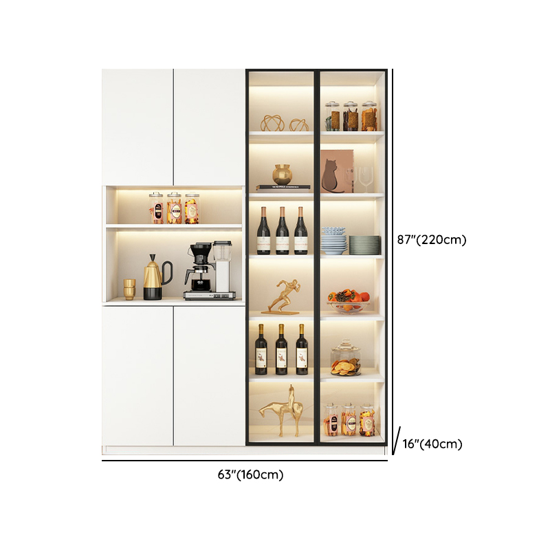 Modern White Wood Sideboard/Credenza 40cm Wide 220cm Tall - image 17