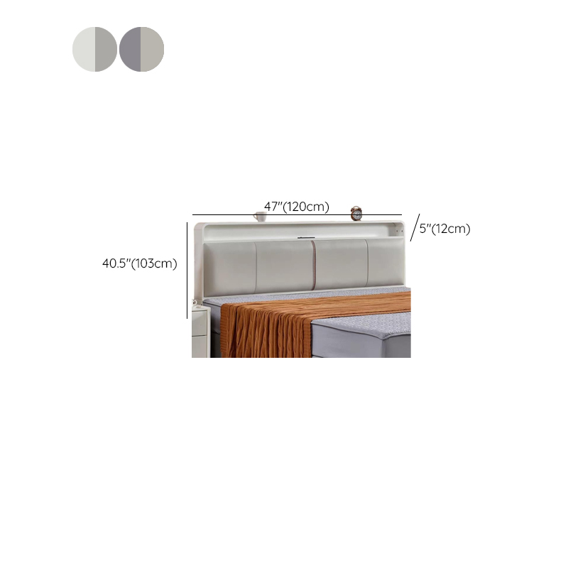 Simplistic Panel Headboard with Shelves, Rectangular Shape for Twin/Full/Twin XL Bed, Featuring Sponge Upholstery, Illumination Light, and Standard Height - image 13