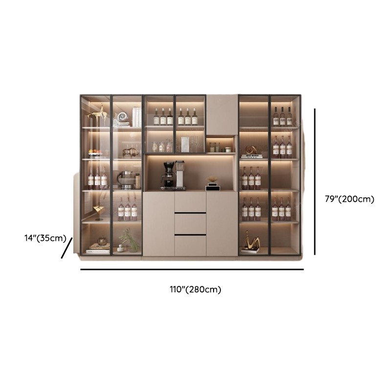 Wide/Standard/Narrow Modern Timber 3 Drawers 2 Shelves/3 Shelves/1 Shelf Glass Doors Pantry Hutch Sideboard - image 38