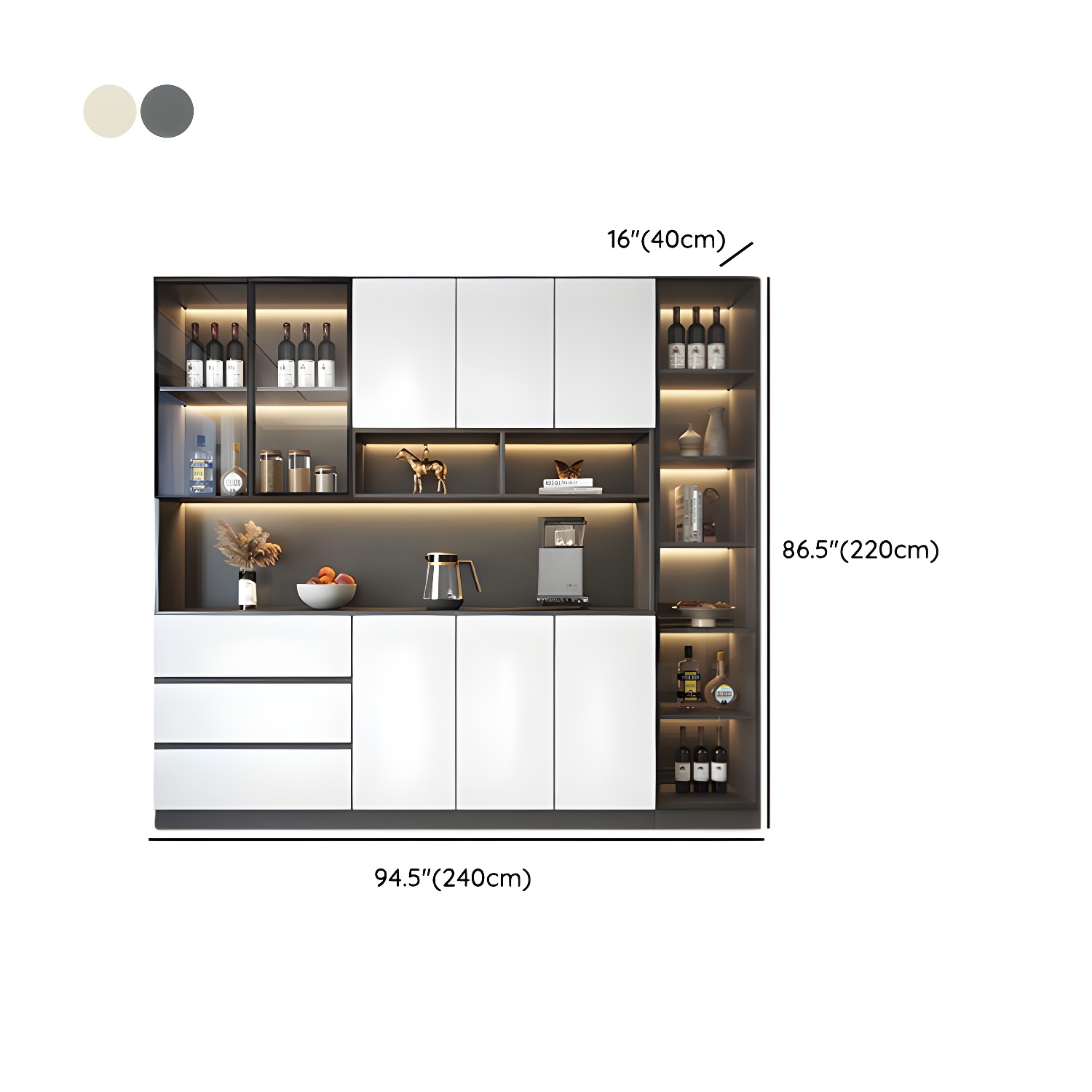 Modern Living Room Manufactured Wood Sideboard with Lighting - image 32