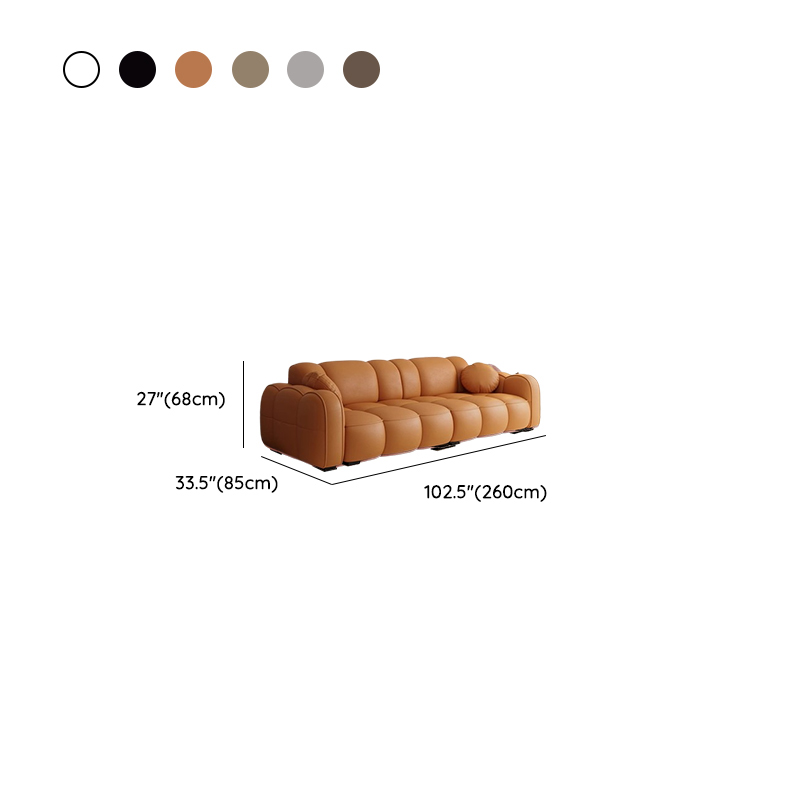 Minimalist Solid Color Standard Sofa Stain Resistant/Water Resistant Dove Grey/Auburn/Amber Color with 2 Pillows & Arm for 4-seater/Seats 3 - image 24