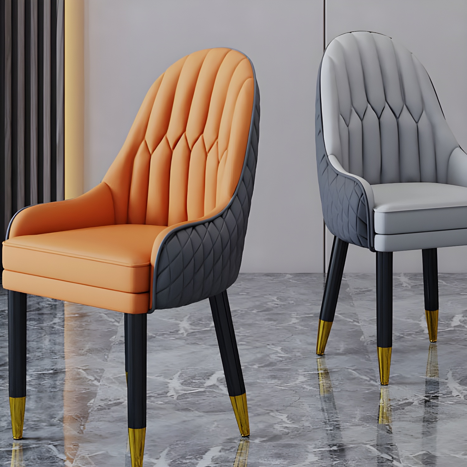 Scandinavian Indoor Arm Chair Upholstered Parsons Back Wood Dining Room Chair - image 24