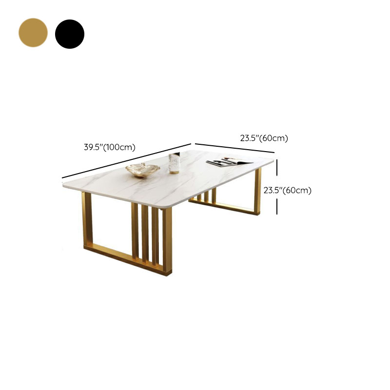 Lavish/Mission Style White Sintered Stone Geometric Figure Single Side Table with Sledge Base - image 6