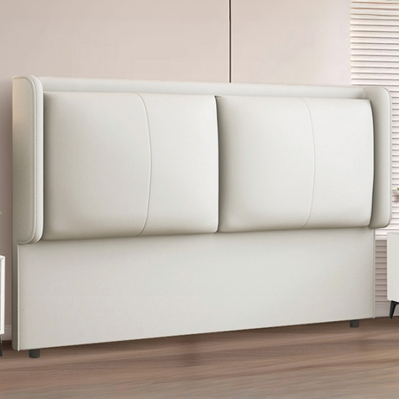 Simplistic Panel Headboard in Pine Wood with No Distressing, Rectangular Shape for King/Full/Queen Bed, Featuring Sponge Upholstery Fill and Standard Height