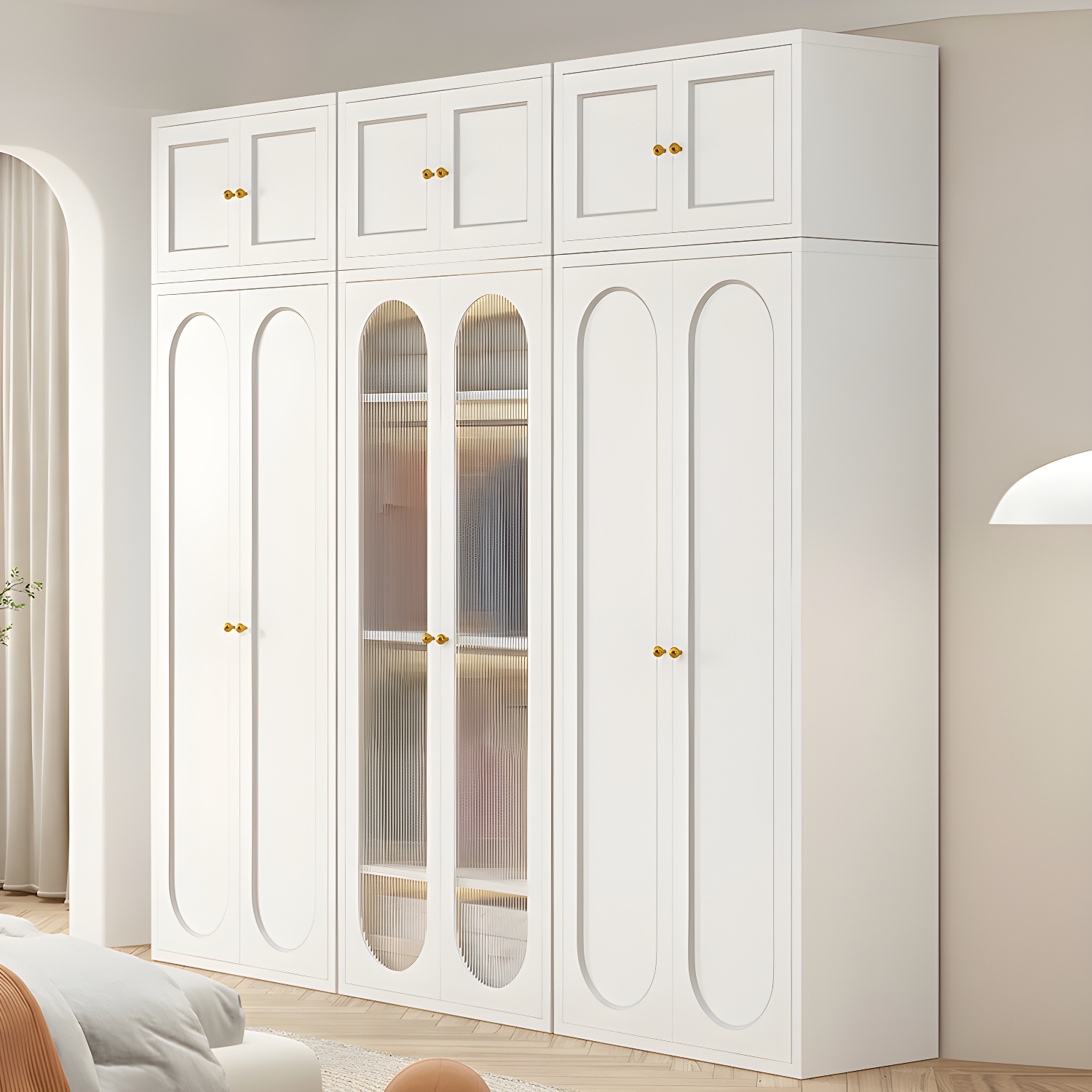 Stylish Wardrobe Armoire with Clothing Rod and Adjustable Shelves - image 15