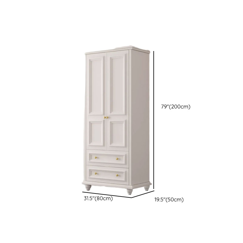 Chalk/Light Blue Contemporary Lumber Cabinet Armoire with Soft Close Drawer and Door, Interior Shelves, and Hanging Rod - image 10