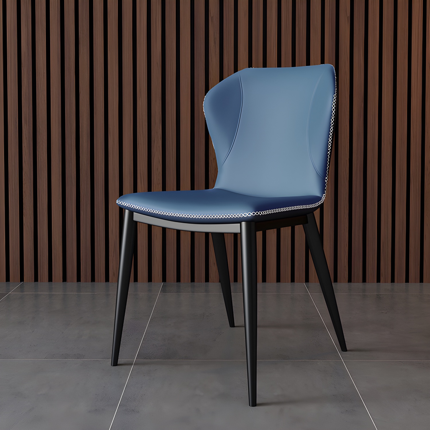 Modern Leather Home Side Chair Wingback Matte Finish Dining Chair