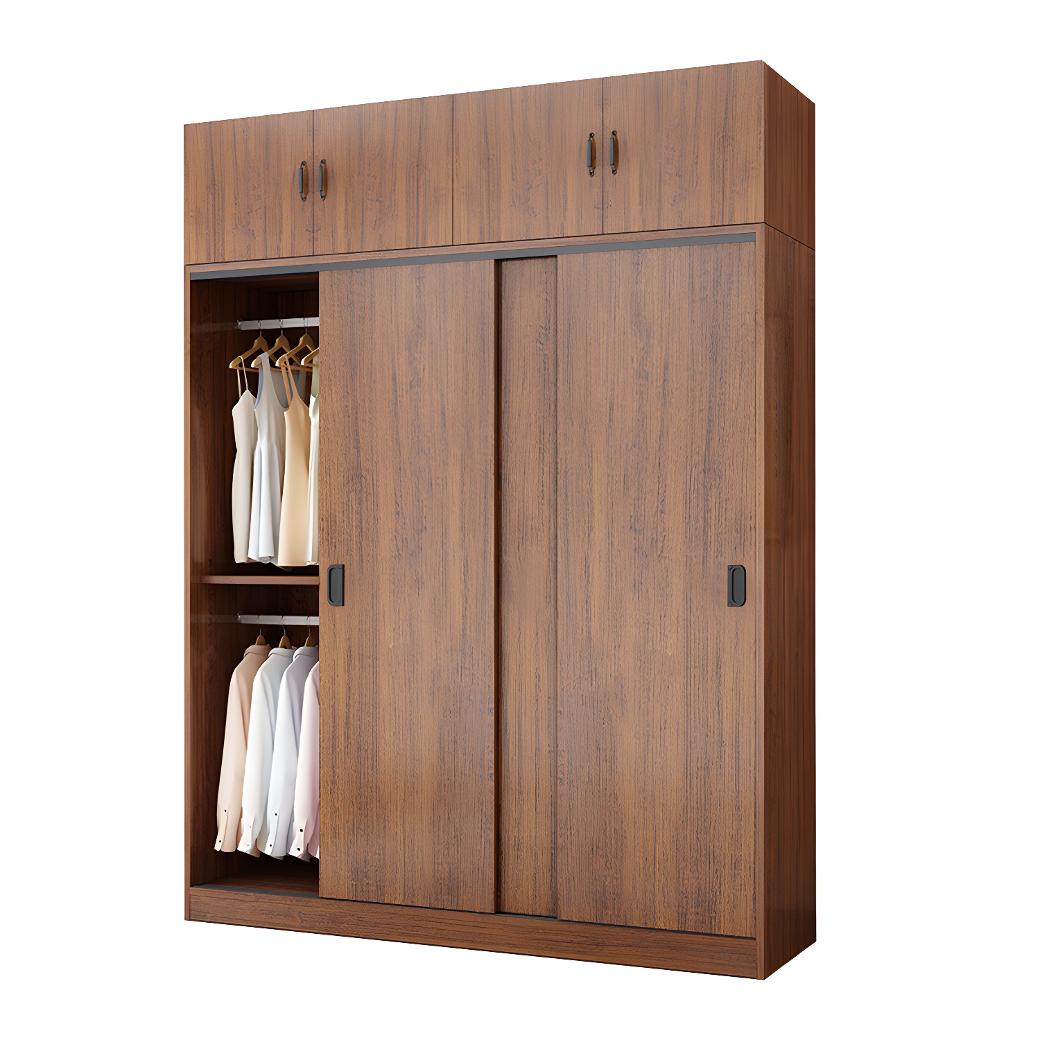 Solid Wood Frame Wardrobe Freestanding Wardrobe with Sliding Doors - image 5