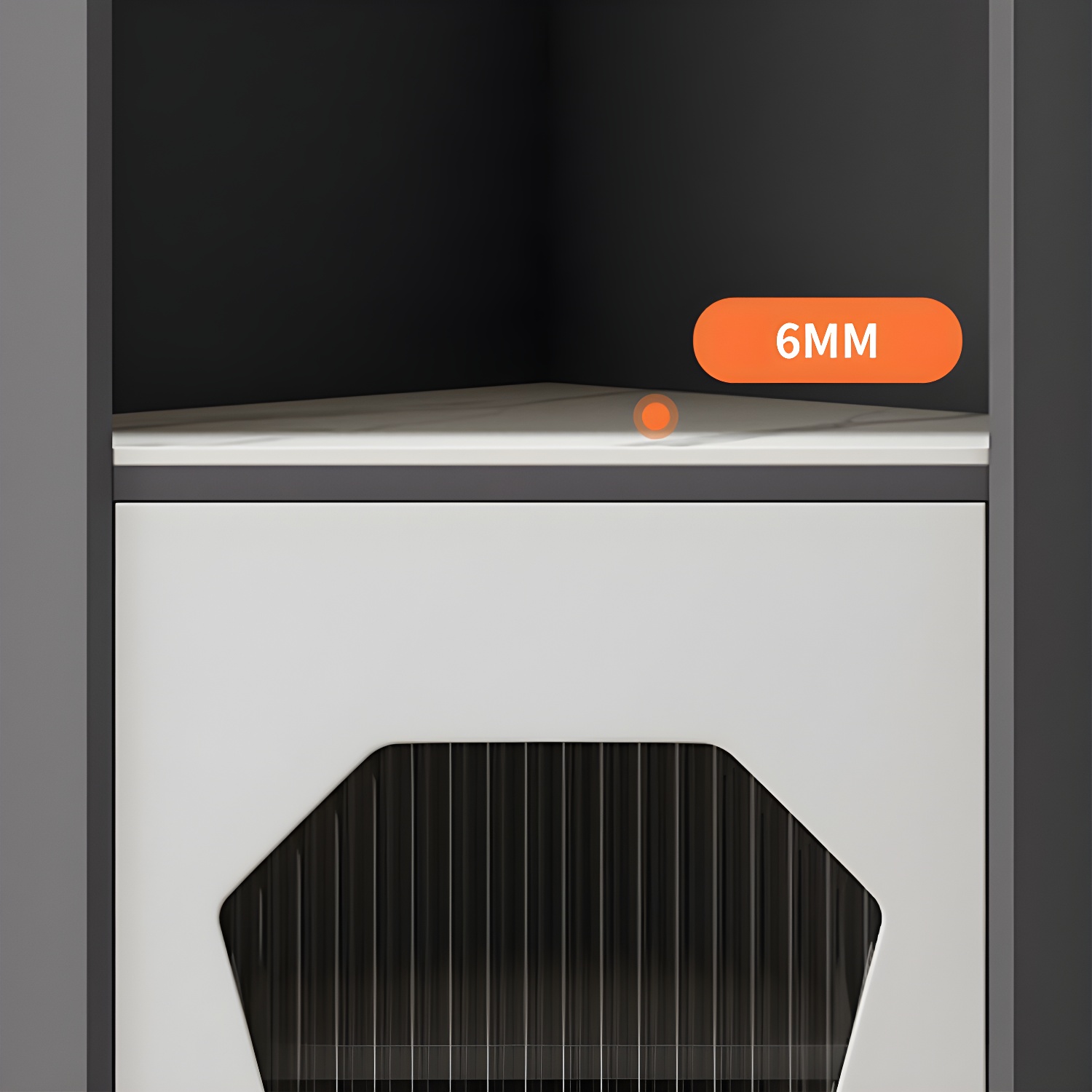 Glam Corner Accent Cabinet with Glass Doors and Wood Countertop in Small (Under 24 in.) Length - image 12