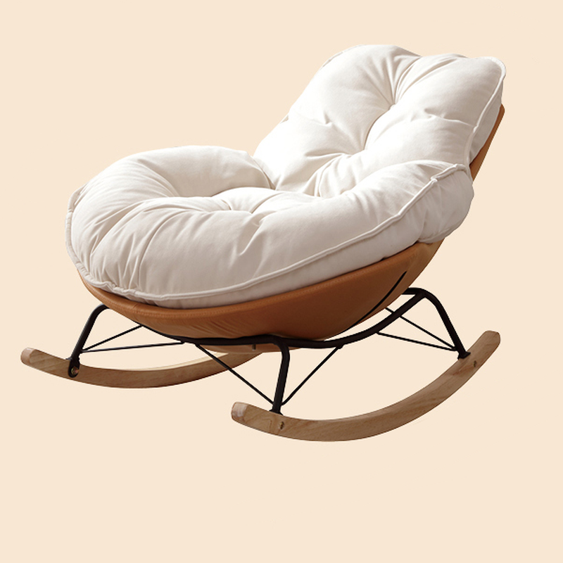 Chalk Simple 2 Piece Set Rocking Chair with Ottoman, Scratch-tolerant and Padded Upholstery - image 11