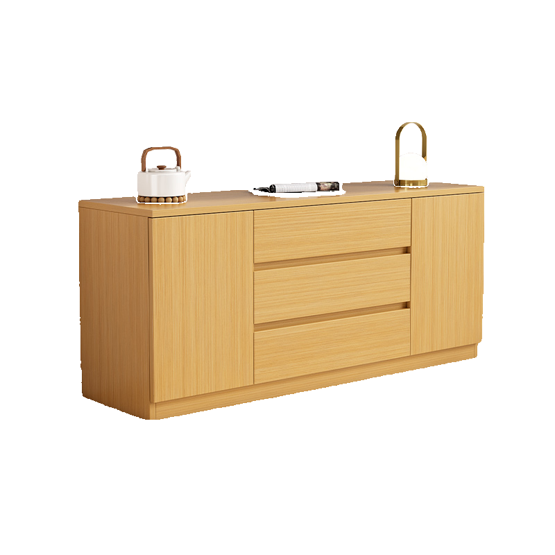 Wooden TV Stand with Shelf, 3 Drawers, Hutch, 2 Interior Shelves, and Cable Management - image 3