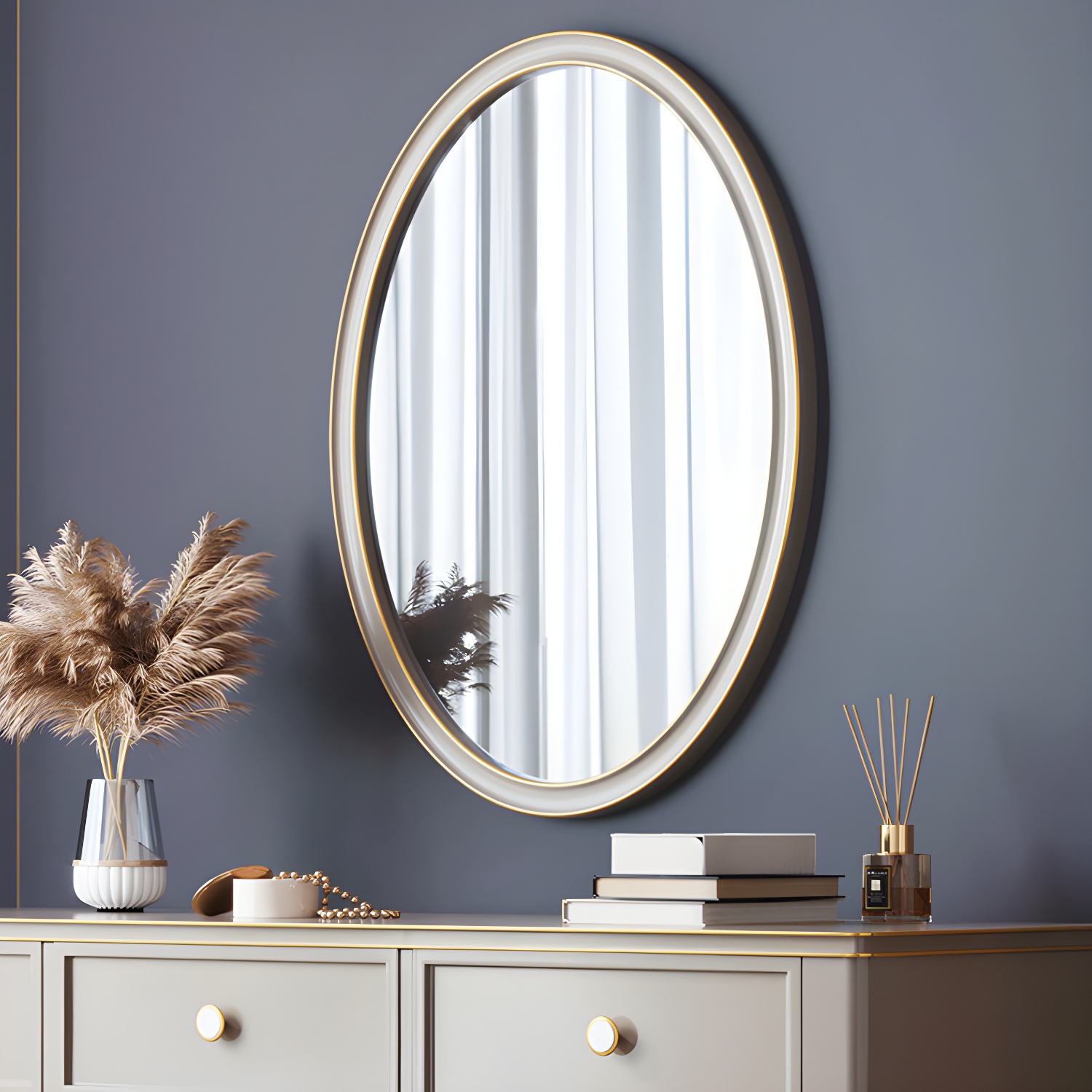 Mirror & 3 Drawers Makeup Vanity Dressing Table Solid Wood Dresser - image 8