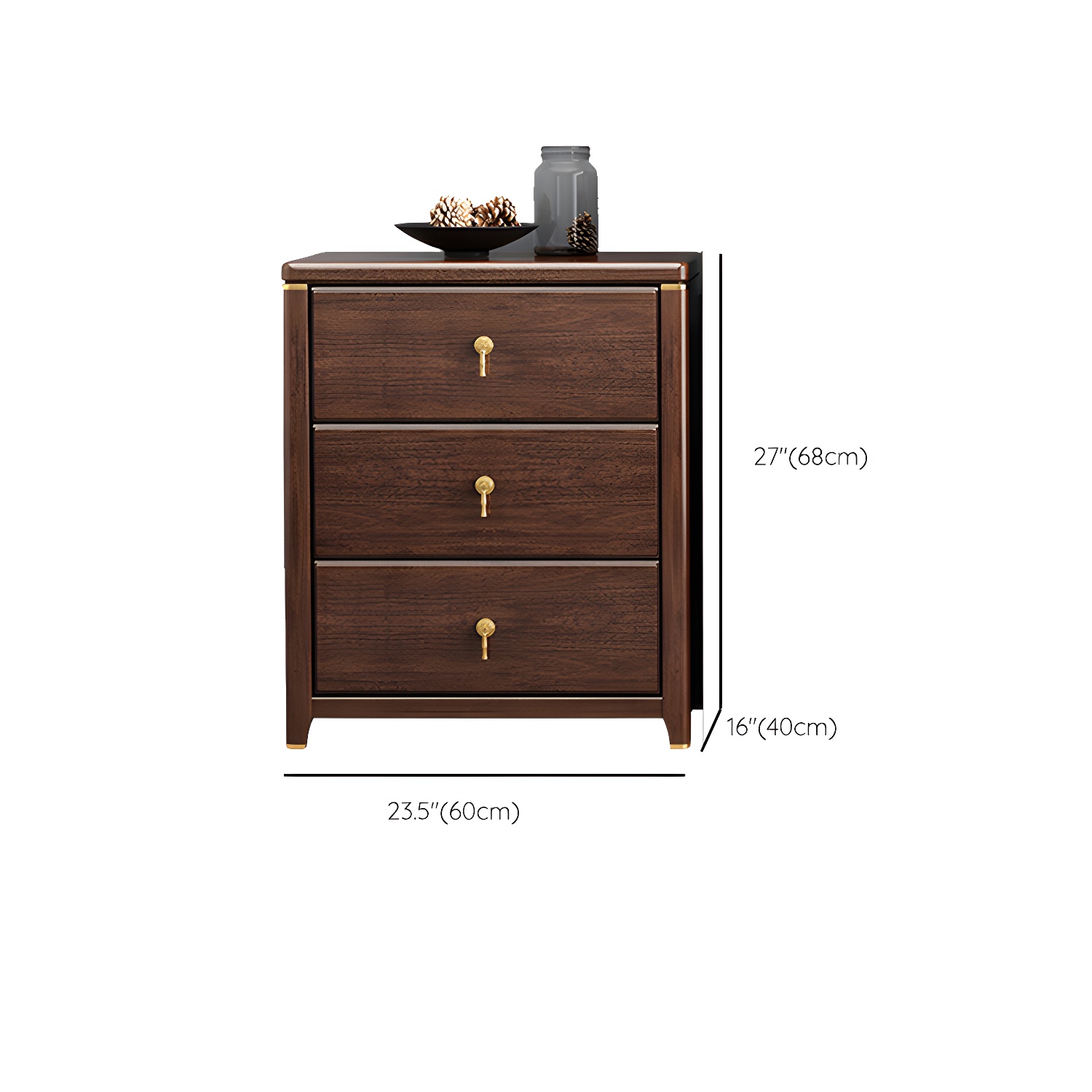Mid Century Modern Chest Wood Rectangular Chest in Walnut Finish - image 16