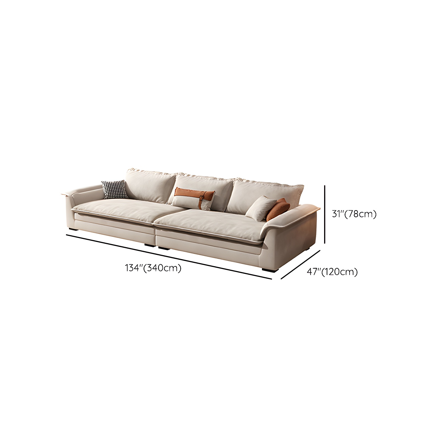 Contemporary Style Wood Frame Pillow Top Arm Sofa For Living Room - image 26