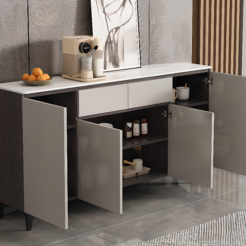 Modish Sideboard with 2 Drawers, 1 Shelf, Larder Storage, Sintered Stone Countertop, and 2/3 Doors - image 3