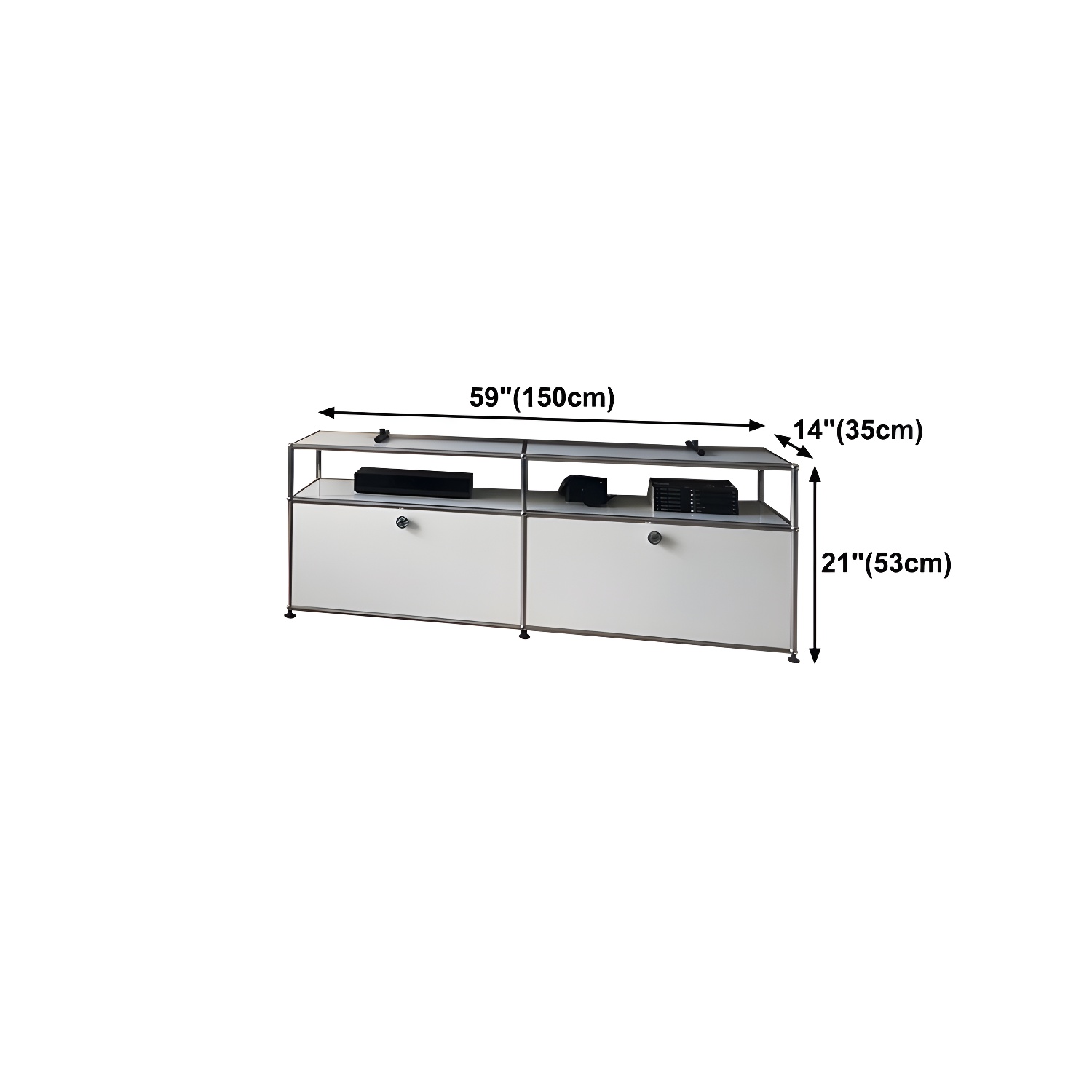 Stainless Steel Sideboard Modern Style Dining Sideboard with Locking Cabinet - image 22