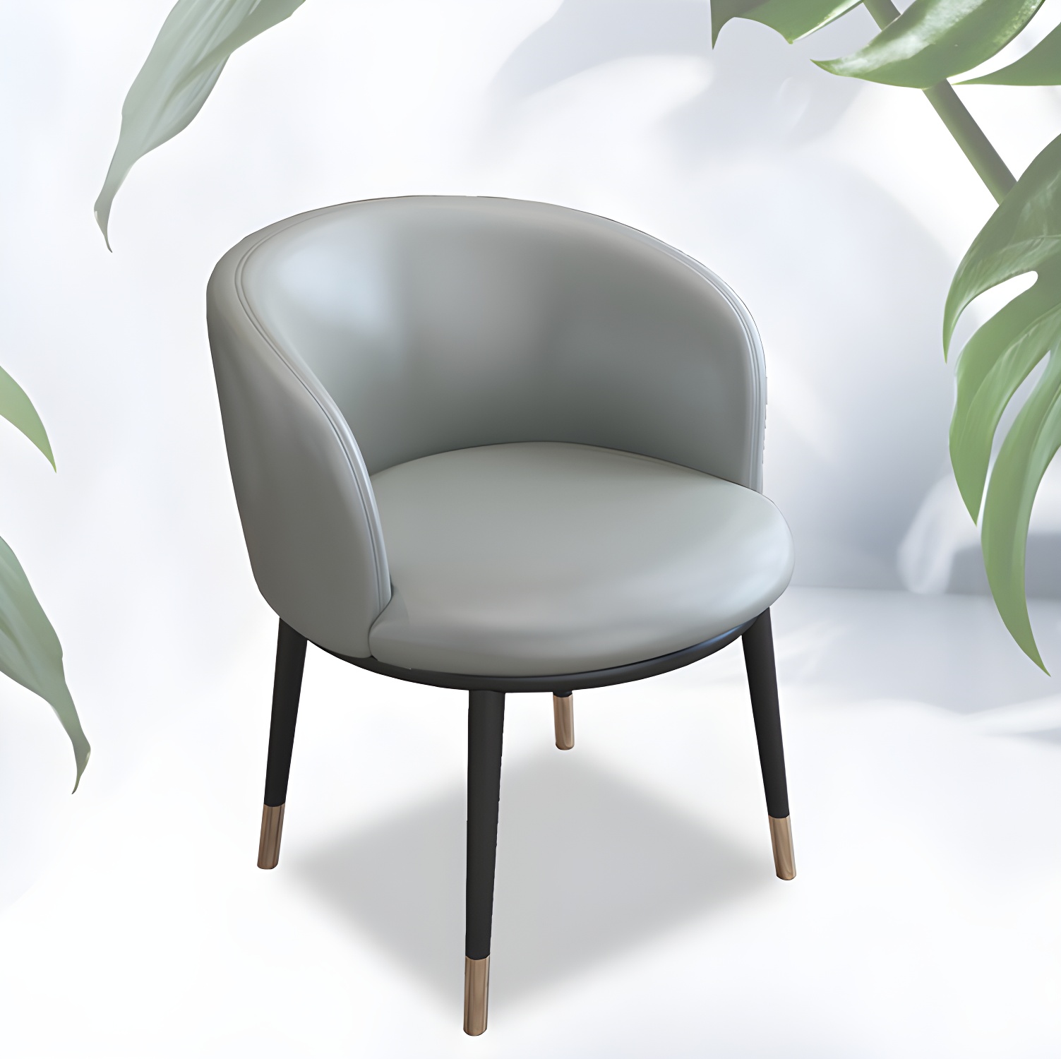 Faux Leather Contemporary Dining Chair with 4 Legs Matte Finish Solid Back Chair - image 26