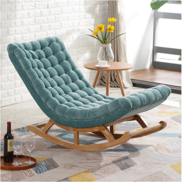 Cocoa/Azure/Olive Green Casual Rocking Chair Couch with Ottoman - image 12