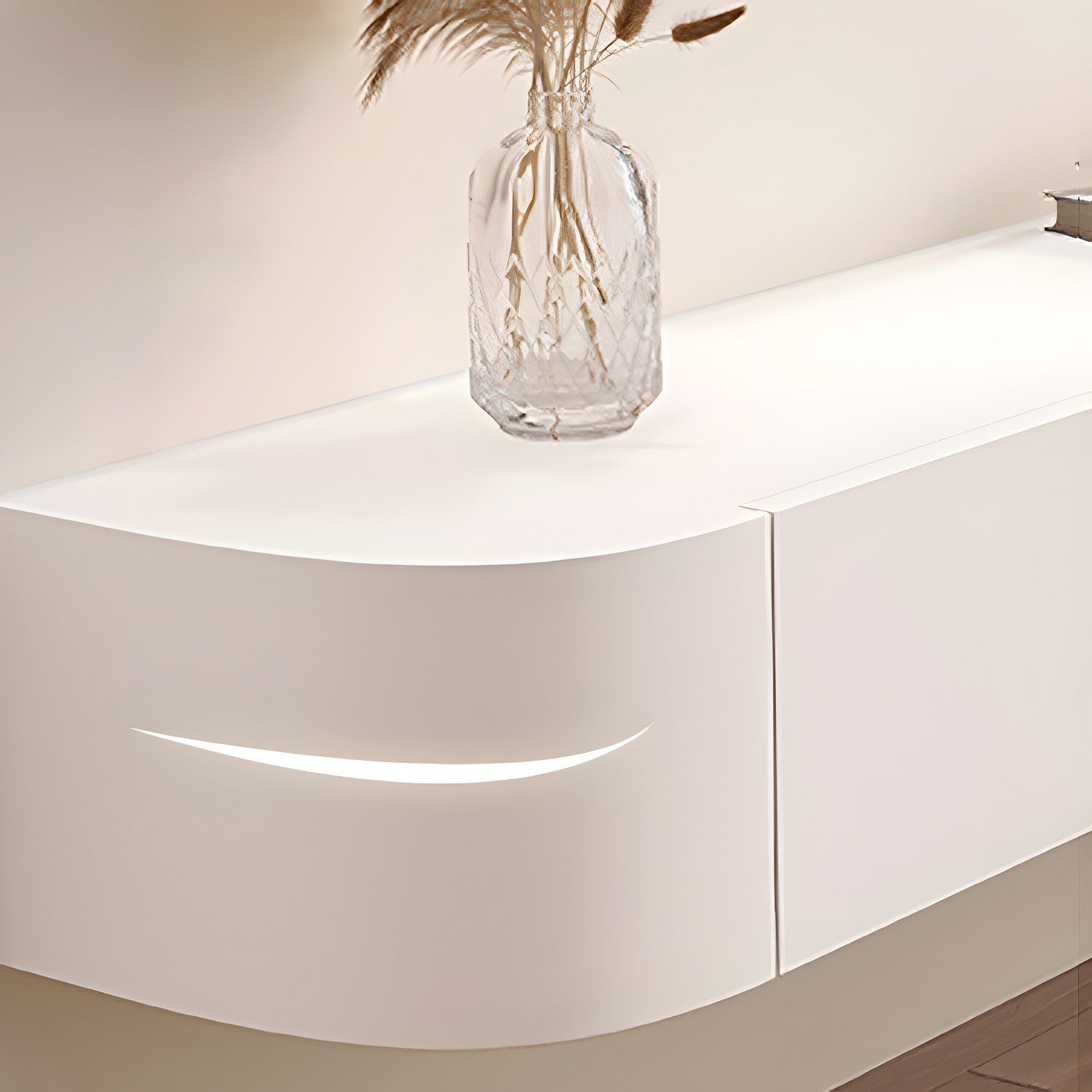 Contemporary Solid Wood Wall-mounted TV Media Stand with Drawers - image 9