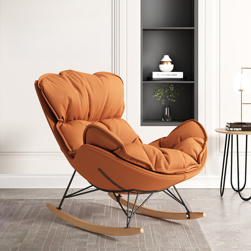 Stationary Rocking Chair with Flared Arm and Rear Support - image 7
