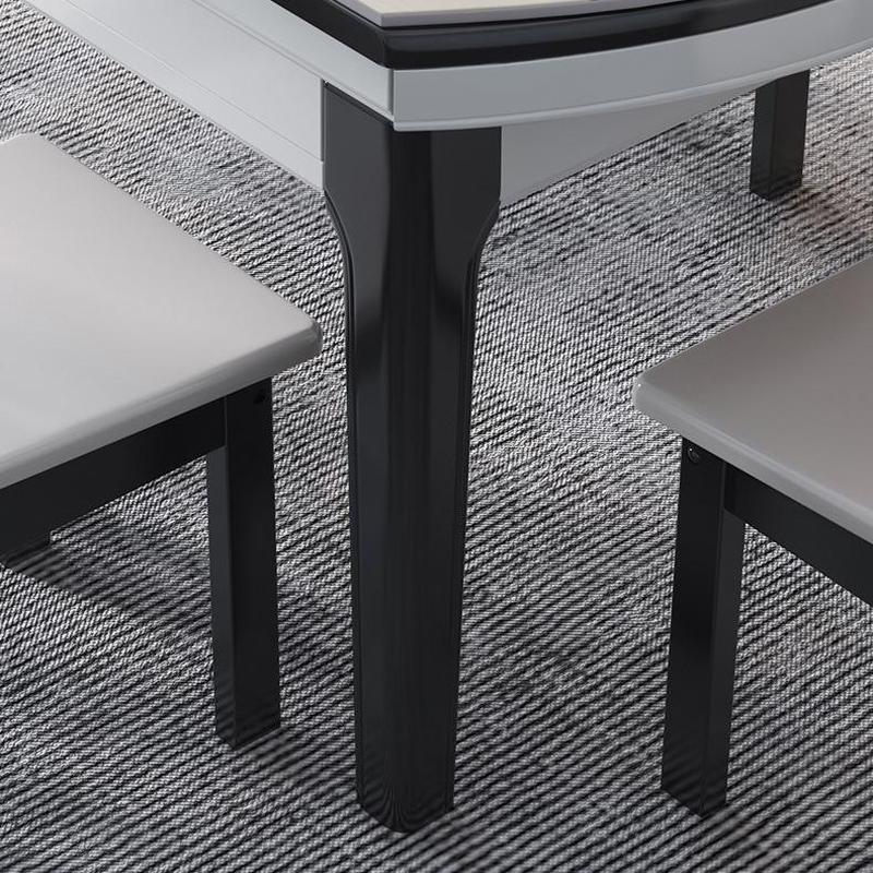 Stone Top Extendable Dining Set with Wood Legs Chairs for Home - image 6