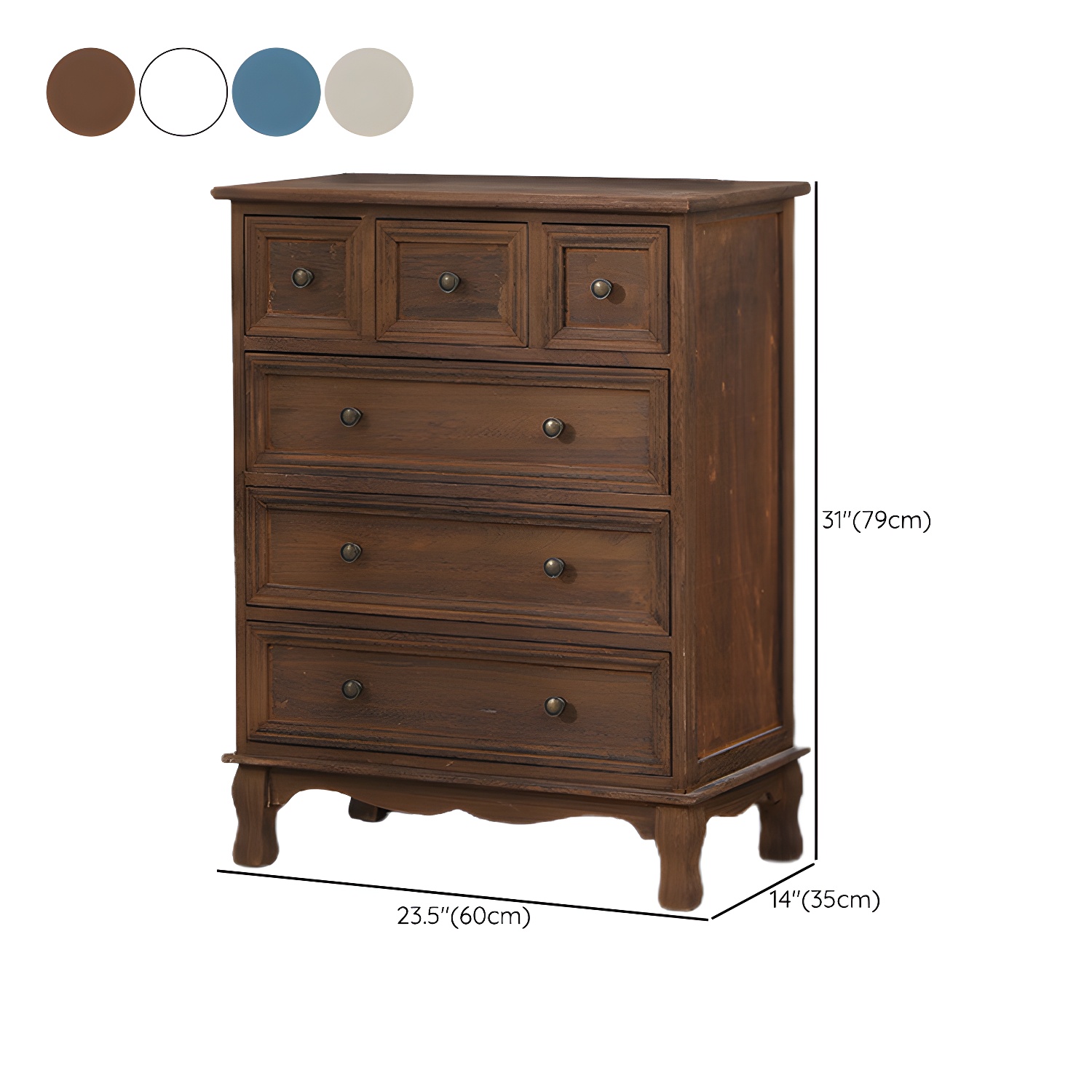 13.65/13.45 Inch Width Storage Chest American Traditional Storage Chest Dresser - image 22